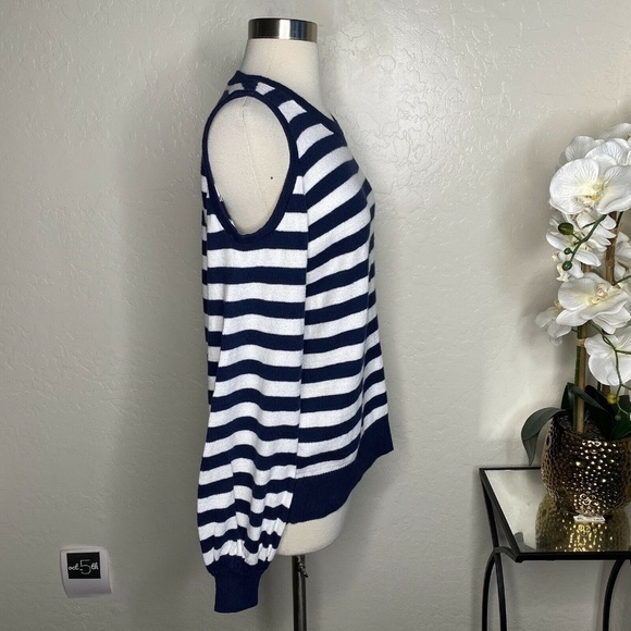 Michael Kors Striped Cold Shoulder Sweater - Picture 5 of 6